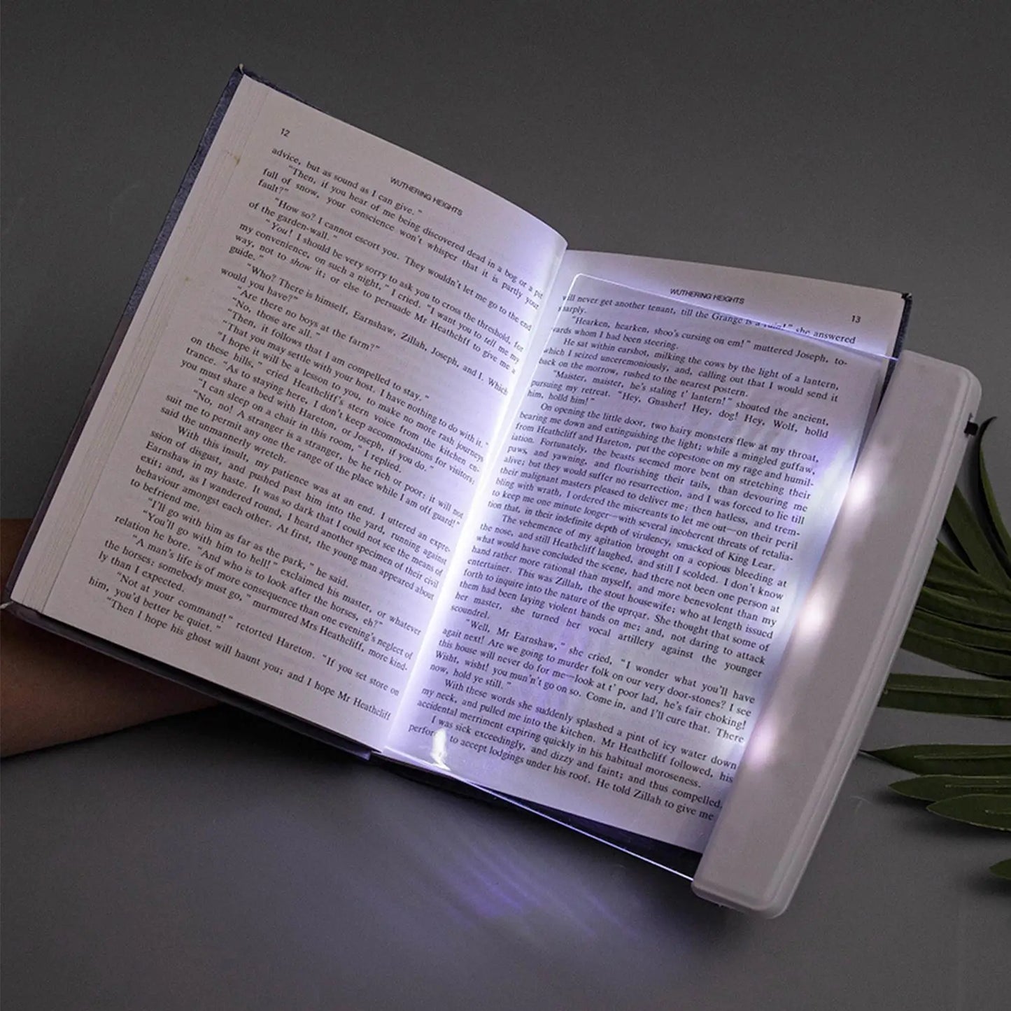 LED Page Book Light Smart Book Page Illuminator Reading Lights Clear Flat Reading Lights for nighttime reading