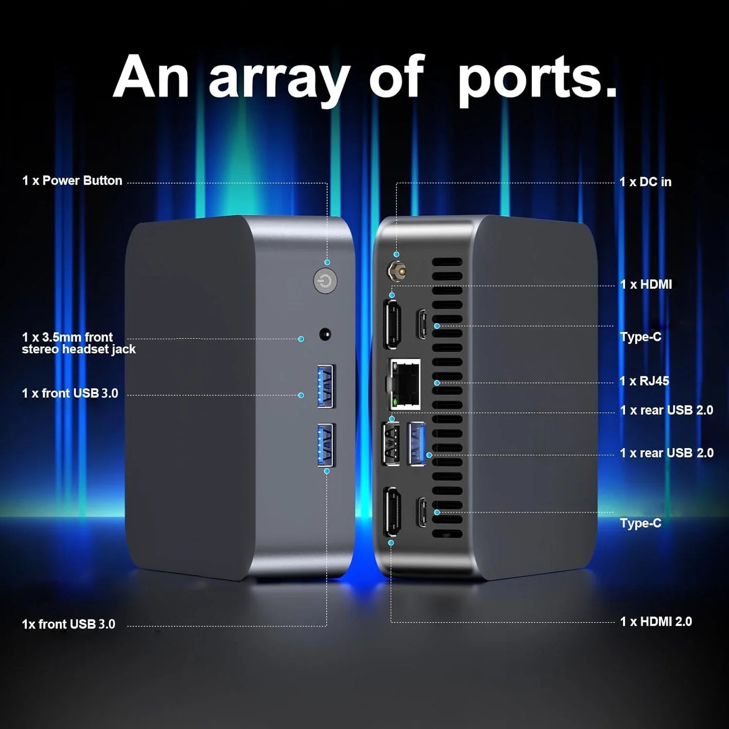 MINI PC Intel Core i9 10980HK Windows 11 Pro 16GB 32GB RAM 2TB SSD WIFI6 BT5.2 4K HD Mini Gaming Office Study Desktop Computer