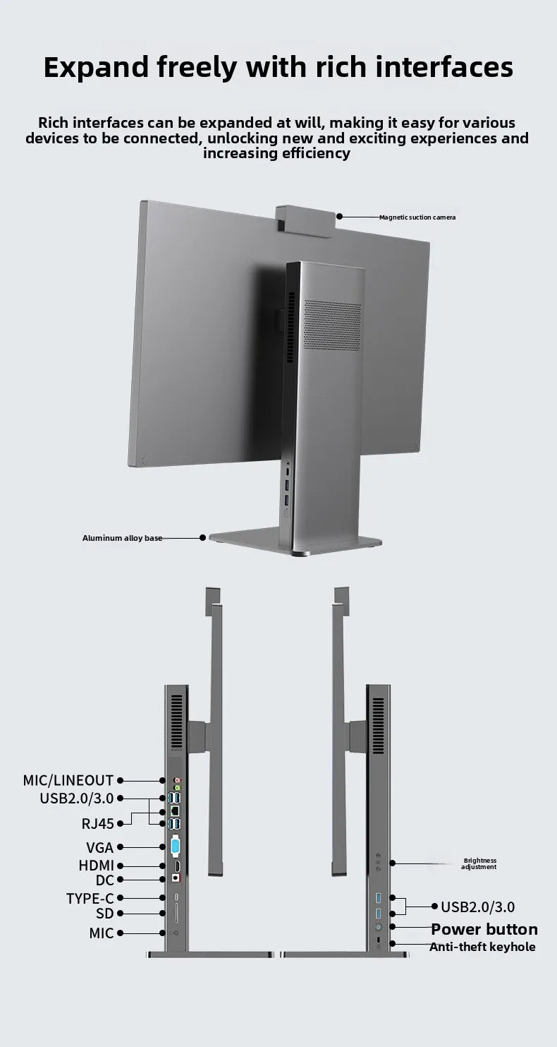 High End Ultra Intel I7 Cpu Thin All in One Computer PC Home Office Game Desktop Computer Full Set for Commercial and Home Use