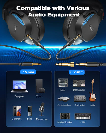 NUBWO Studio Headphones Wired