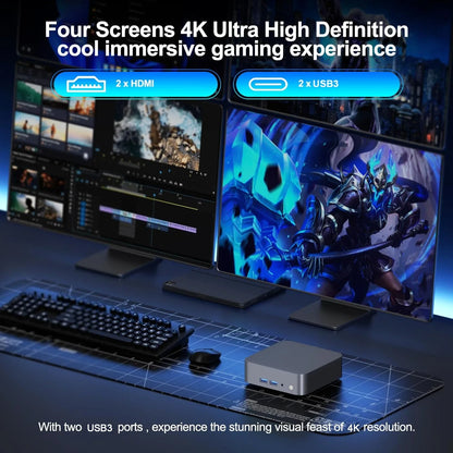 MINI PC Intel Core i9 10980HK Windows 11 Pro 16GB 32GB RAM 2TB SSD WIFI6 BT5.2 4K HD Mini Gaming Office Study Desktop Computer