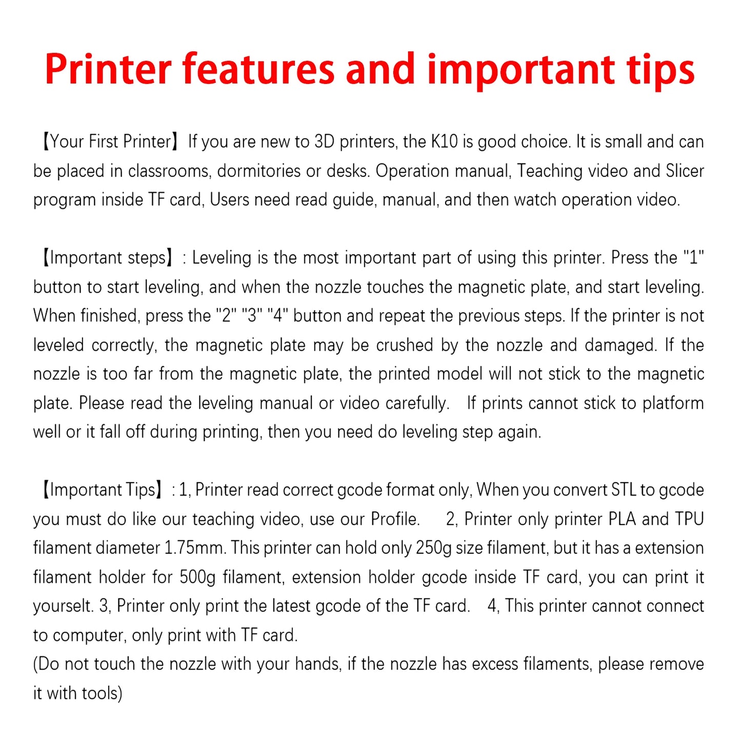 EasyThreed 3D Printer  Entry Level