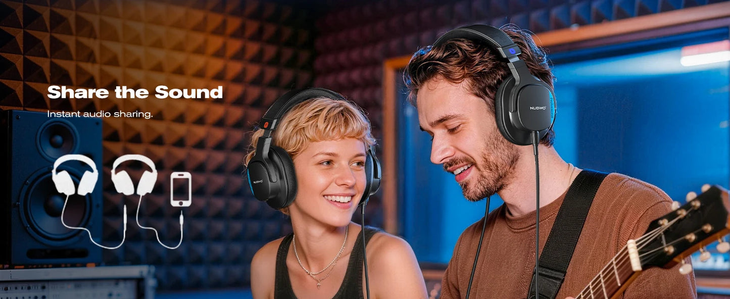 NUBWO Studio Headphones Wired