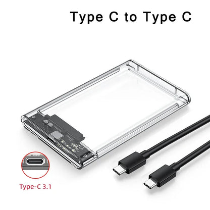USB 3.0/Type C to SATA III Hard Disk Case for 2.5