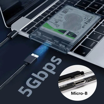 USB 3.0/Type C to SATA III Hard Disk Case for 2.5