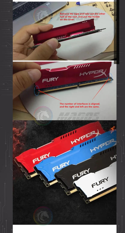 RAM Heatsink DDR2 DDR3 DDR4 Armor For Computer Memory Cooler Radiator,Water Cooling Vest White Blue Black Red