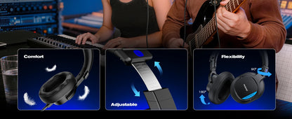 NUBWO Studio Headphones Wired