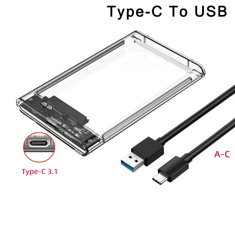 USB 3.0/Type C to SATA III Hard Disk Case for 2.5
