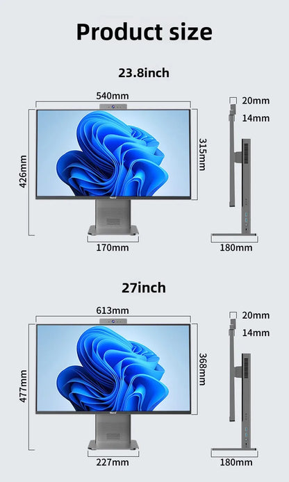 High End Ultra Intel I7 Cpu Thin All in One Computer PC Home Office Game Desktop Computer Full Set for Commercial and Home Use
